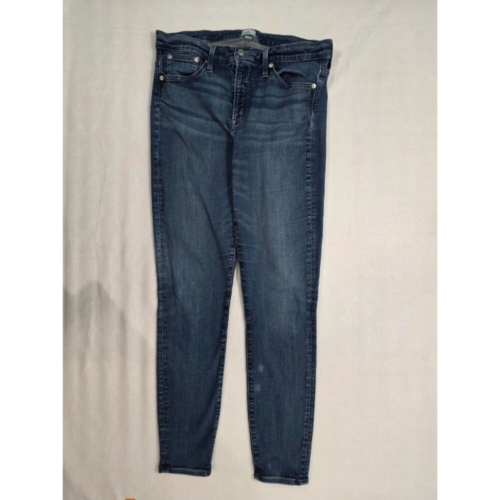 J.Crew 9 Inch Toothpick Skinny Jeans Womens 32 Tall Dark Wash Stretch K3390
